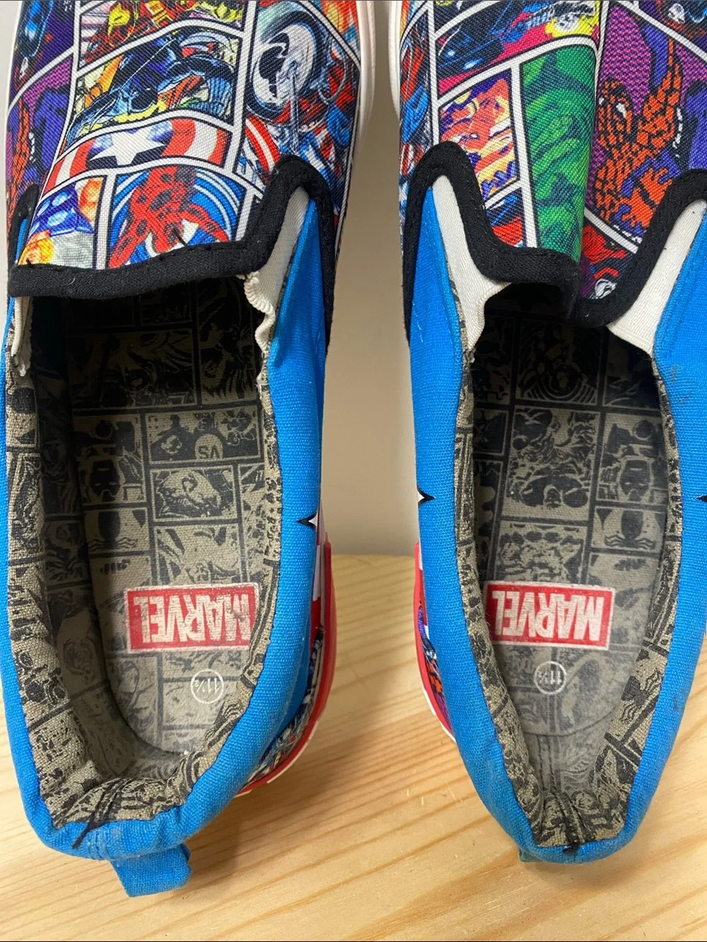 Ground Up Marvel Comics Graphic Print Unisex Slip On Sneakers Men’s Size 11.5